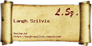 Langh Szilvia névjegykártya